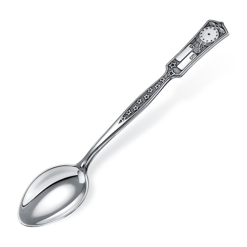 Ложка чайная Часы из серебра 925 Л-009-01