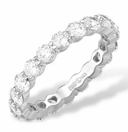 Кольцо Дорожка с фианитами из серебра 925 с родированием 1010018034