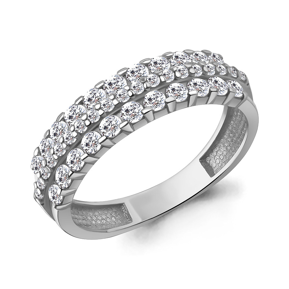 Кольцо Дорожка с фианитами из серебра 925 с родированием 600375А.5