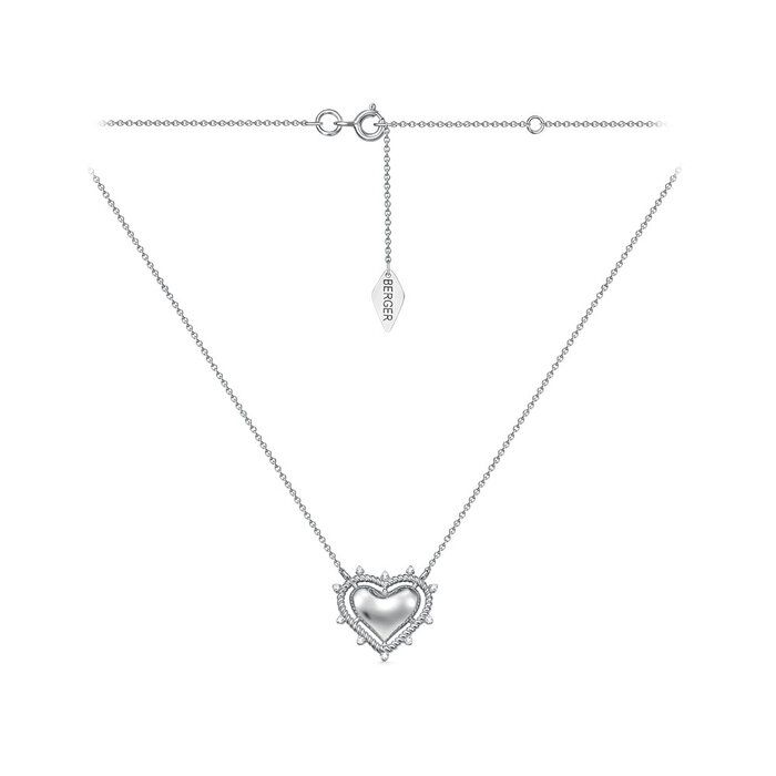 Колье Сердце с фианитами из серебра 925 с770161