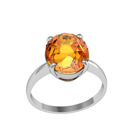 Кольцо с синим/оранжевым горным хрусталем из серебра 925 с родированием 201854