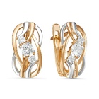 Серьги с фианитами из красного золота 585