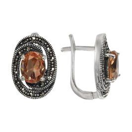 Серьги с султанитами и марказитами из серебра 925 ТАСН.204СТN