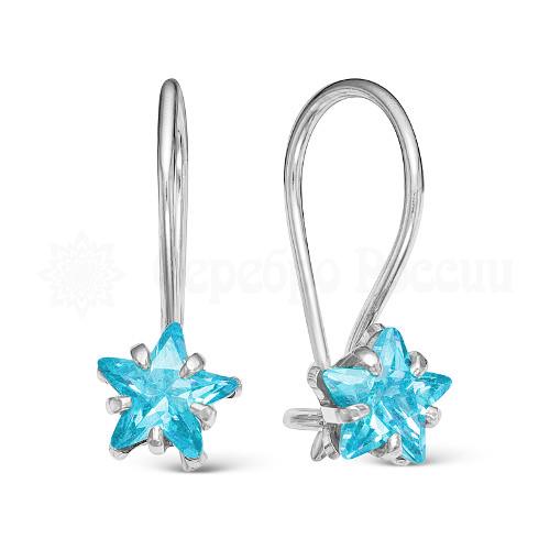 148р голубой Серьги Серебро925