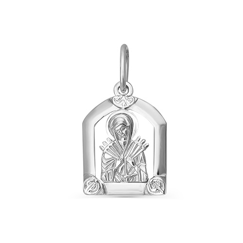 Икона нательная Божией Матери Семистрельной из серебра 925 