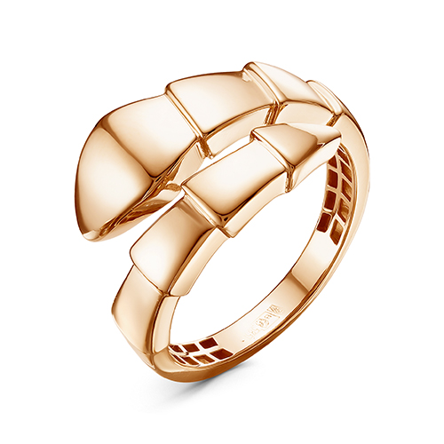 Кольцо Змея из красного золота 585