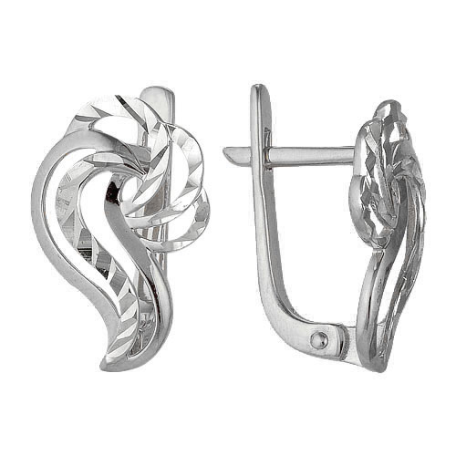 Серьги из серебра 925 с родированием С-1029-Р