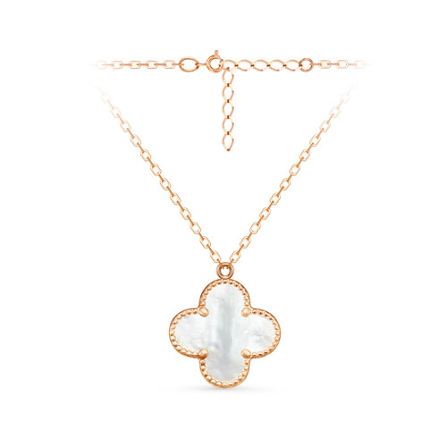 Колье Клевер с перламутром из красного золота 585 ЦВКП 15-5