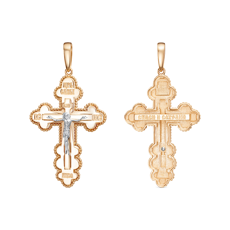 Крест из красного золота 585 0806633
