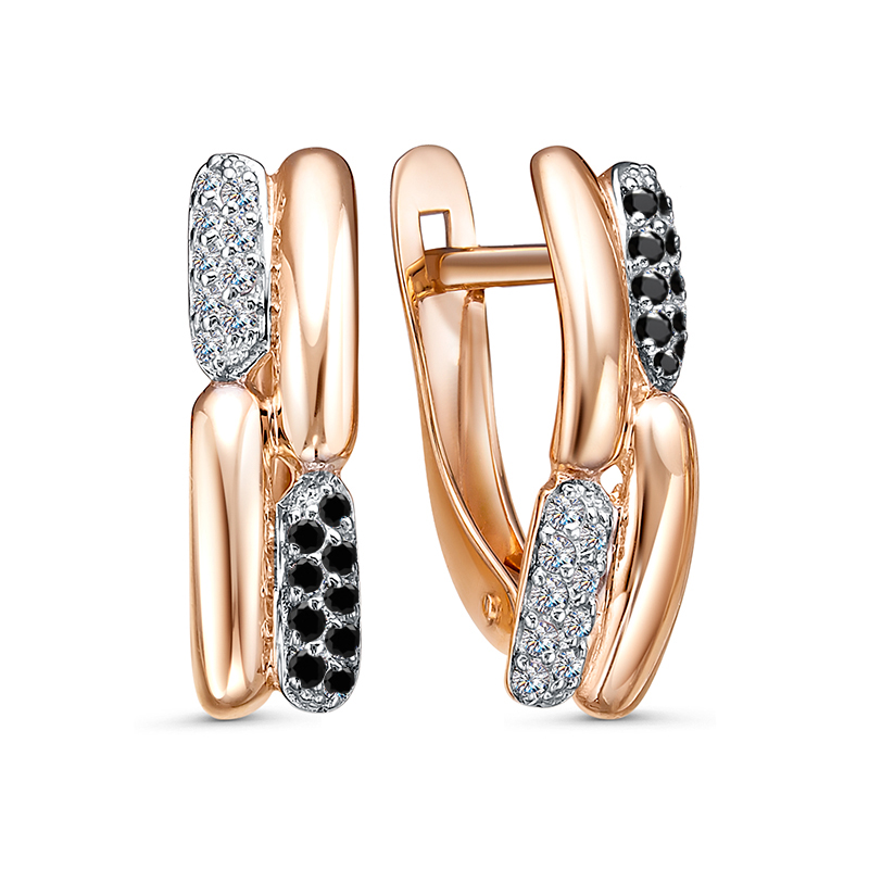 Серьги с фианитами из красного золота 585 2551307 1 32 11