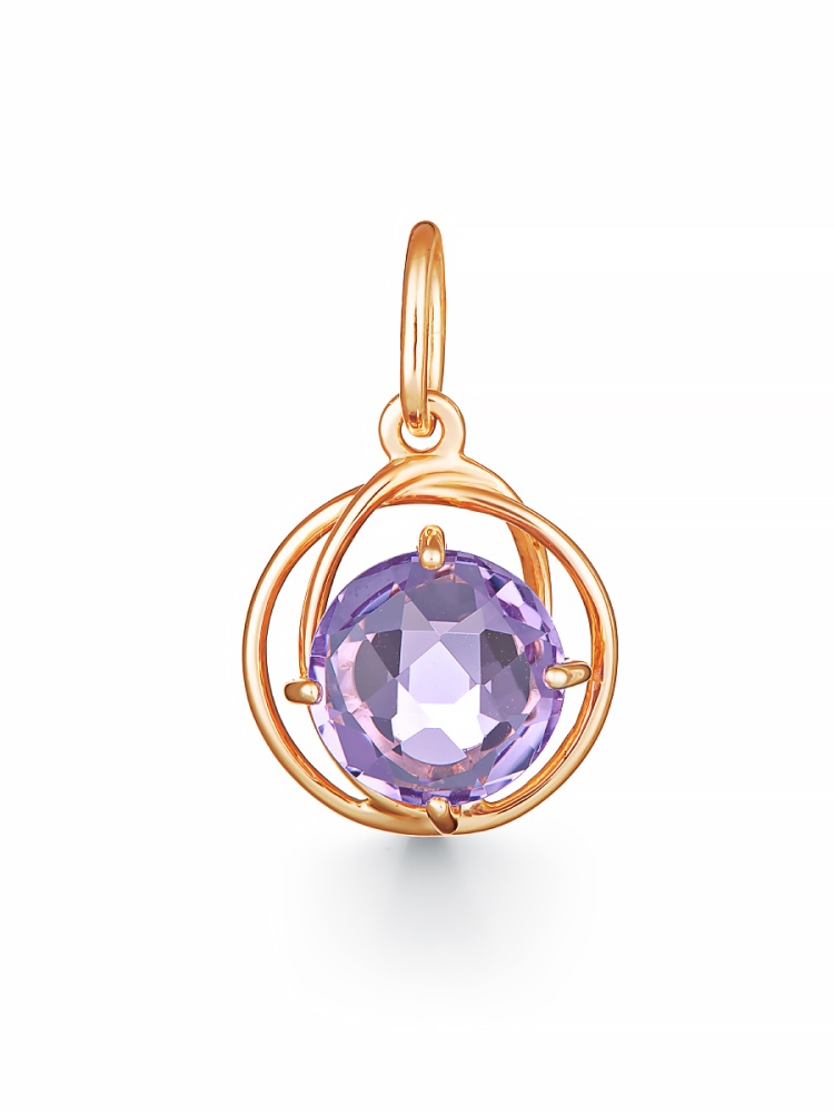 Подвеска с топазом из красного золота 585 3004404ТС