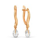 Серьги с фианитами из красного золота 585