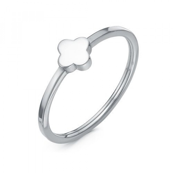 Кольцо Клевер из белого золота 585 с родированием б2104735/16,5