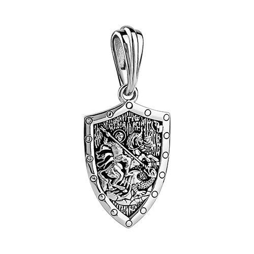 Подвеска Георгий Победоносец из серебра 925 с оксидированием 50-76-0000-15311