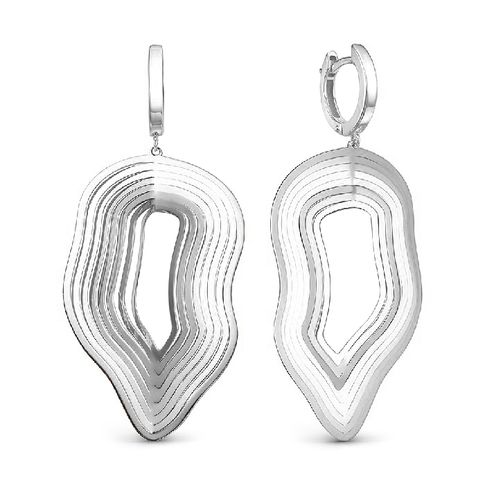 Серьги из серебра 925 с родированием с120852