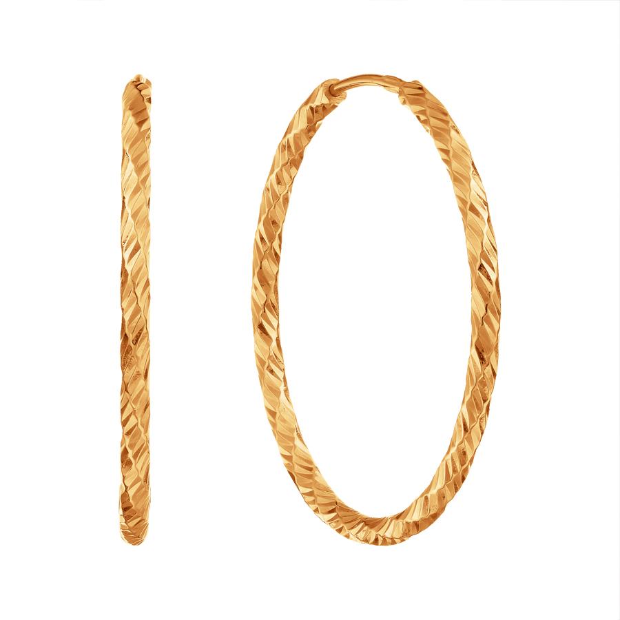 Серьги-конго с алмазной гранью и красного золота 585 Т10062Б530