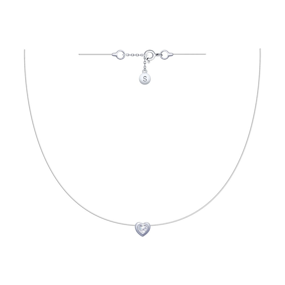 Колье на леске из серебра 925 с родированием